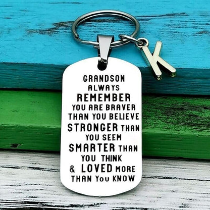 🔥Hot Sale 49% OFF💓 To My Grandson Granddaughter Gift Lettering Keychain