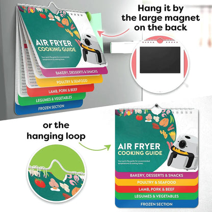 🔥Air Fryer Cheat Sheet Magnets Cooking Guide Booklet