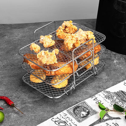 🔥Air Fryer Rack, 304 Stainless Steel Toast Rack, Multi-Layer Grill, Grill