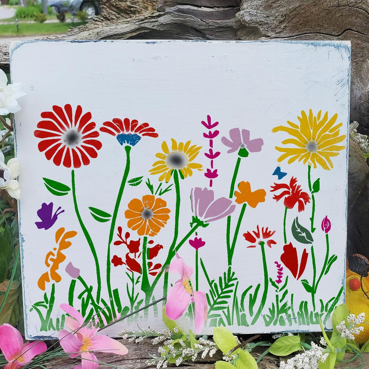 🎄Christmas Sale 50% OFF🔥Lush Weed & Wildflowers Painting Stencil Kit🌻DIY decoration