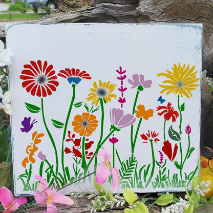🎄Christmas Sale 50% OFF🔥Lush Weed & Wildflowers Painting Stencil Kit🌻DIY decoration