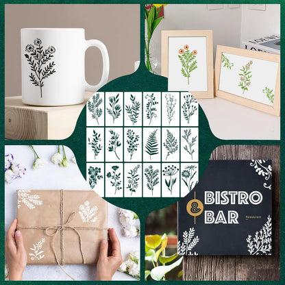 🌷✨Christmas Promotion🌿9 PCS Reusable Leaf Stencil for Painting