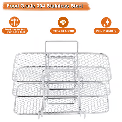 🔥Air Fryer Rack, 304 Stainless Steel Toast Rack, Multi-Layer Grill, Grill