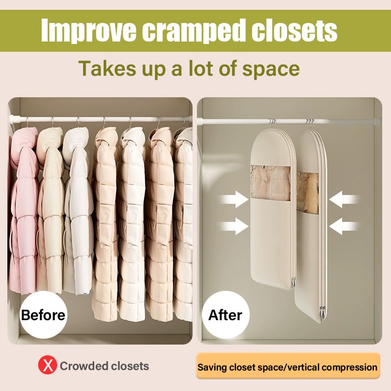 🔥2025 Hot Sale✨️Space Saving Hanging Garment Bag with Self Compression Zipper
