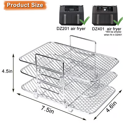 🔥Air Fryer Rack, 304 Stainless Steel Toast Rack, Multi-Layer Grill, Grill