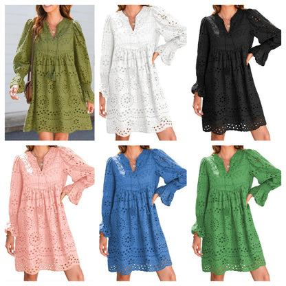 💃Last Day Sales  49% OFF🎉A Line Hollow Out Lace Ruffle Party Dresses