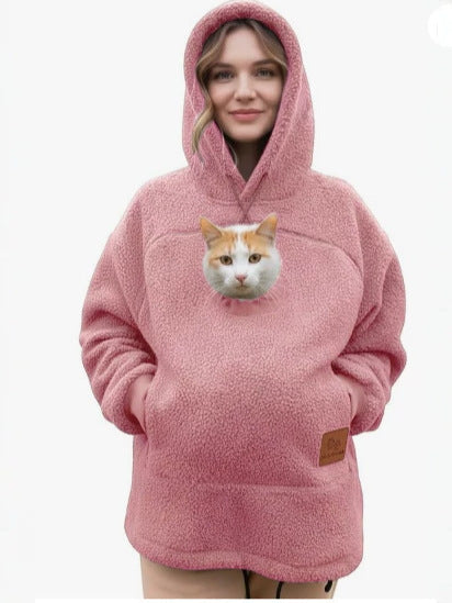 2026 A must-have for pet lovers 🐾 Cozy Fleece Pet Bonding Pouch Hoodie – Warm & Supportive Small Pet Carrier Clothing🐶🐱
