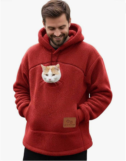 2026 A must-have for pet lovers 🐾 Cozy Fleece Pet Bonding Pouch Hoodie – Warm & Supportive Small Pet Carrier Clothing🐶🐱