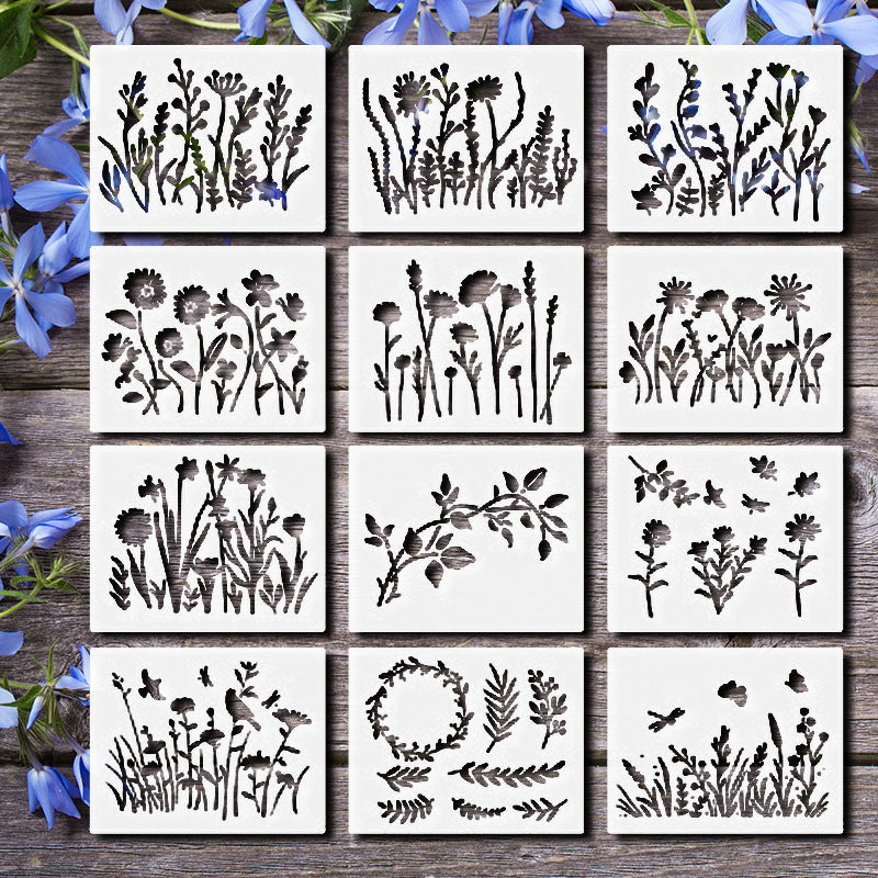 🌷✨Christmas Promotion🌿9 PCS Reusable Leaf Stencil for Painting