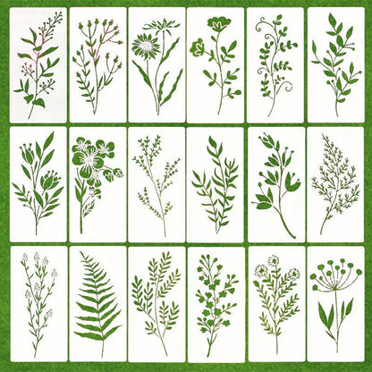 🌷✨Christmas Promotion🌿9 PCS Reusable Leaf Stencil for Painting