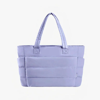 💜Hot Sale 50% OFF 👜Women's Waterproof Bubble Bag 20L Fluffy Tote Bag Quilted Laptop Shoulder Handbag