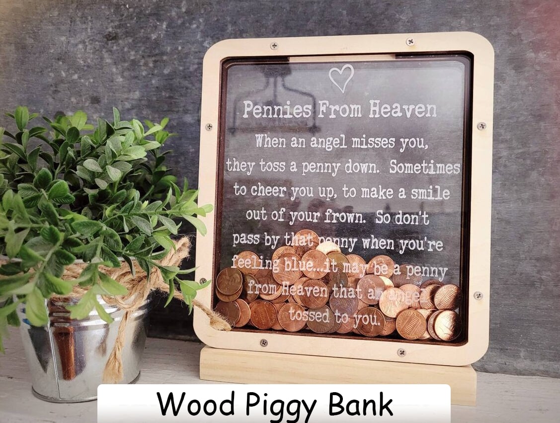 🔥Hot Sale 49% OFF🎁Pennies from Heaven Bank Wood Piggy Bank