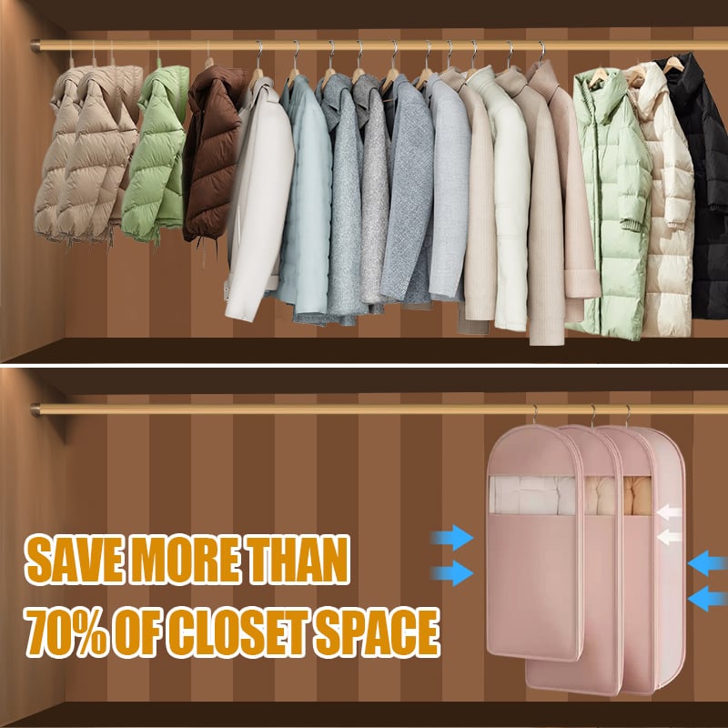 🔥2025 Hot Sale✨️Space Saving Hanging Garment Bag with Self Compression Zipper