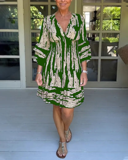 🔥2024 Summer New Arrivals🎉V-neck dress with three-quarter sleeves