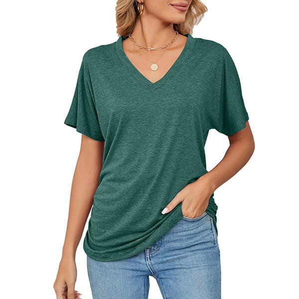💕Hot Promotion - Buy 3 Pay 2🌷V-Neck Solid Colour Loose Ladies Tops✨
