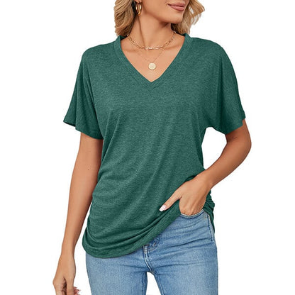 💕Hot Promotion - Buy 3 Pay 2🌷V-Neck Solid Colour Loose Ladies Tops✨