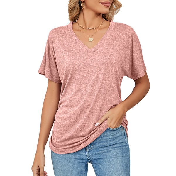 💕Hot Promotion - Buy 3 Pay 2🌷V-Neck Solid Colour Loose Ladies Tops✨