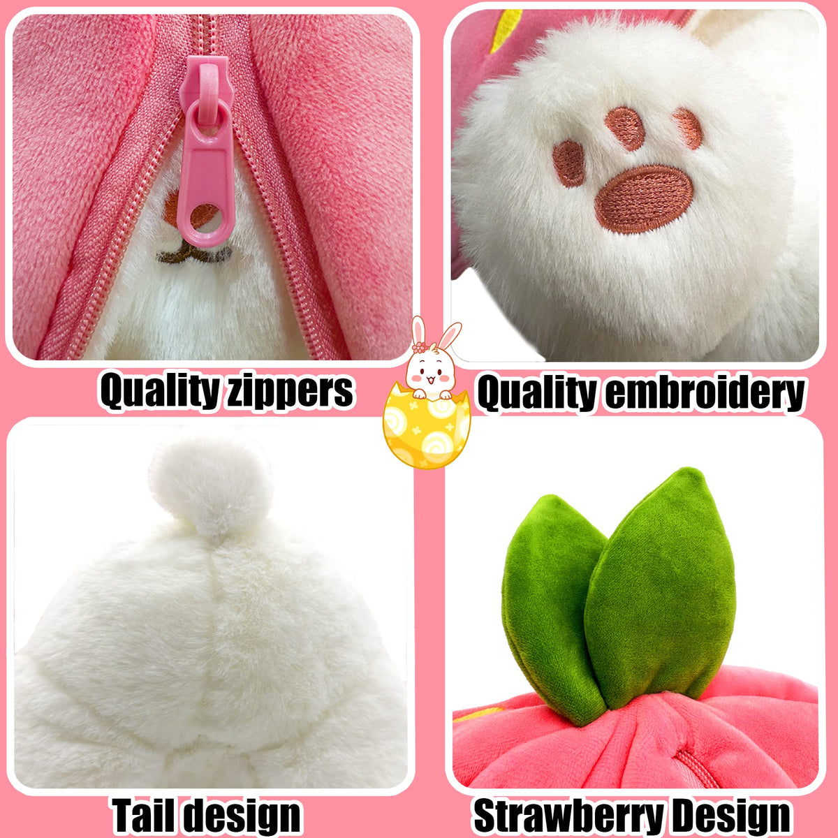 🐇Easter Promotion 49% OFF🍓Strawberry Bunny Transformed into Little Rabbit🎀Fruit Doll Plush Toy🐰