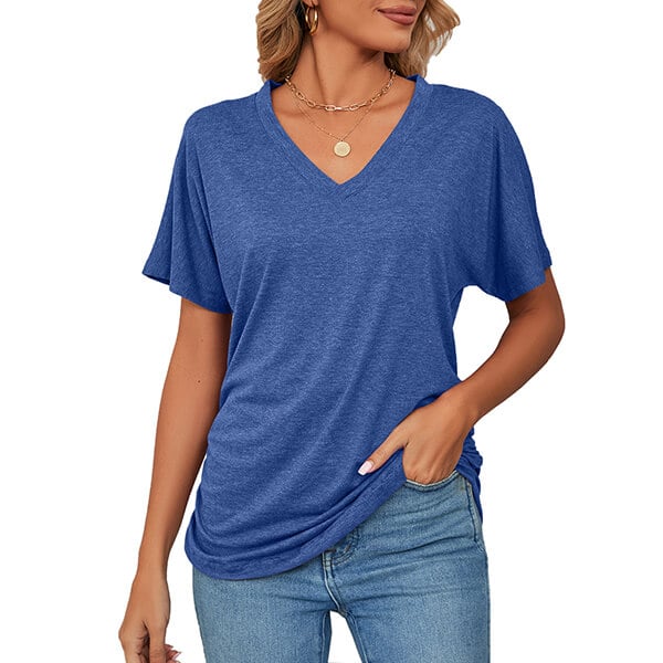 💕Hot Promotion - Buy 3 Pay 2🌷V-Neck Solid Colour Loose Ladies Tops✨