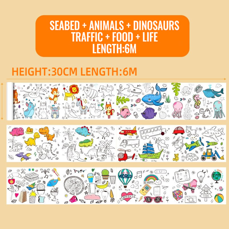 🎅Christmas Sale 49% OFF🎄Children's Drawing Roll🎁Buy 3 Pay 2