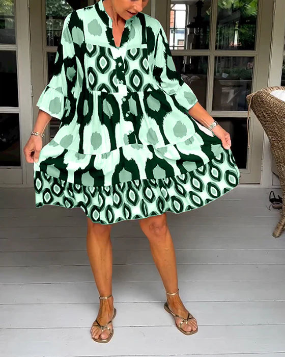 💝Spring Sale 50% OFF 💝Spotted Print Pleated Dress