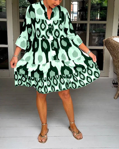 💝Spring Sale 50% OFF 💝Spotted Print Pleated Dress