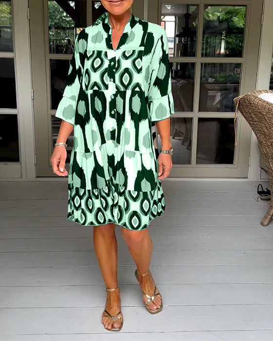 💝Spring Sale 50% OFF 💝Spotted Print Pleated Dress