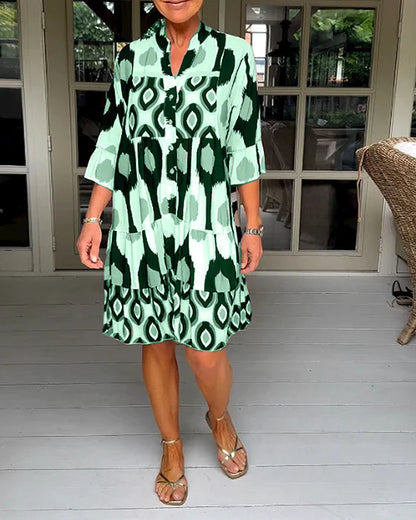 💝Spring Sale 50% OFF 💝Spotted Print Pleated Dress