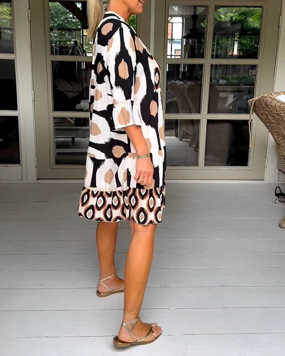 💝Spring Sale 50% OFF 💝Spotted Print Pleated Dress