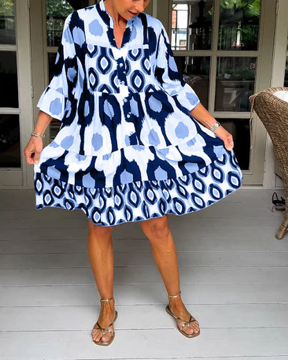 💝Spring Sale 50% OFF 💝Spotted Print Pleated Dress