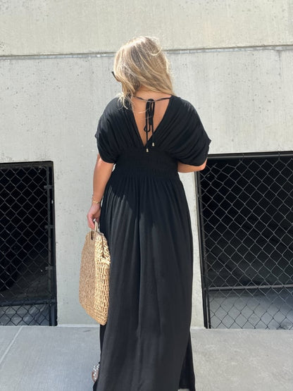 🌸Hot Sale 50% OFF💗New Fashion Slit V-neck Effortless Long Dress