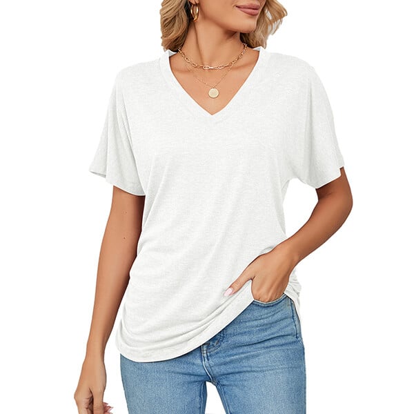💕Hot Promotion - Buy 3 Pay 2🌷V-Neck Solid Colour Loose Ladies Tops✨