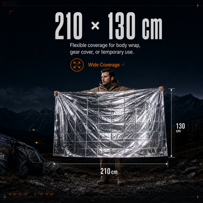 ⏰BUY 2 GET 1 FREE🚨 Emergency outdoor Survival Blanket – Compact Silver Thermal Shelter for Emergency Kits