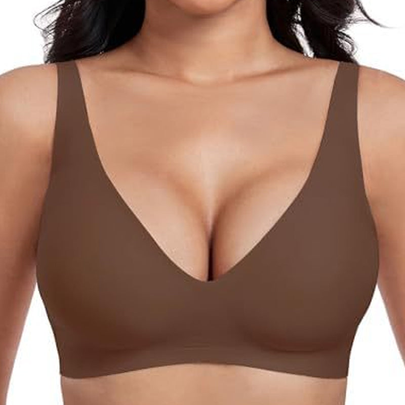 💗LAST DAY SALE 50% OFF⚡50K+ SOLD💕 Jelly Wireless Womens Comfortable Wireless Bras Push Up Bralettes Seamless Tshirts Bras Deep V Everyday Bras