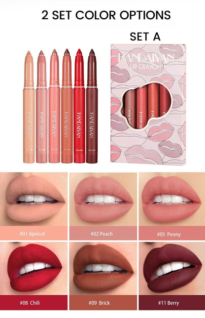 12 Colours Rotating Sharpenable Smudge-proof Matte Lipstick Pencils🎁Buy 2 Get Free Shipping