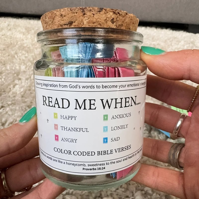 ✨Last Day 49% OFF⏰ -✝️Inspirational Bible Verses Jar 🎁 A Reminder of God's Words💖