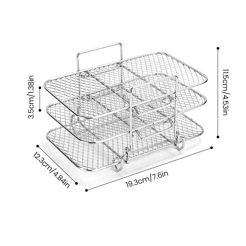 🔥Air Fryer Rack, 304 Stainless Steel Toast Rack, Multi-Layer Grill, Grill