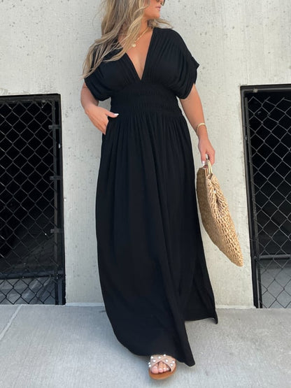 🌸Hot Sale 50% OFF💗New Fashion Slit V-neck Effortless Long Dress