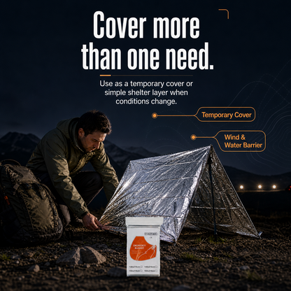 ⏰BUY 2 GET 1 FREE🚨 Emergency outdoor Survival Blanket – Compact Silver Thermal Shelter for Emergency Kits
