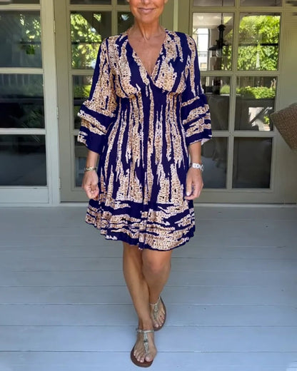 🔥2024 Summer New Arrivals🎉V-neck dress with three-quarter sleeves