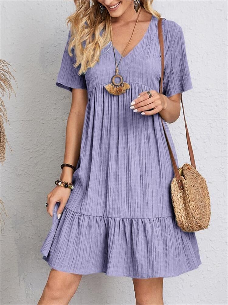 🔥Hot Sale 50% OFF🔥Retro V-neck Loose Casual Dress🎁Buy 2 Save 10%&Free Shipping