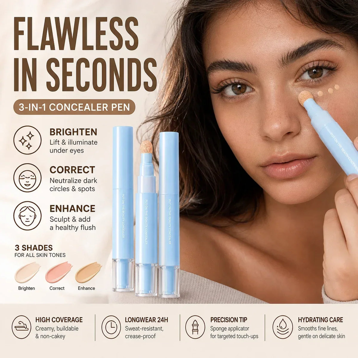 🔥Buy 1 Get 1 Free ( 2 Pcs Total ) NOW!💄Multipurpose Hydrating Liquid Concealer Pen✨