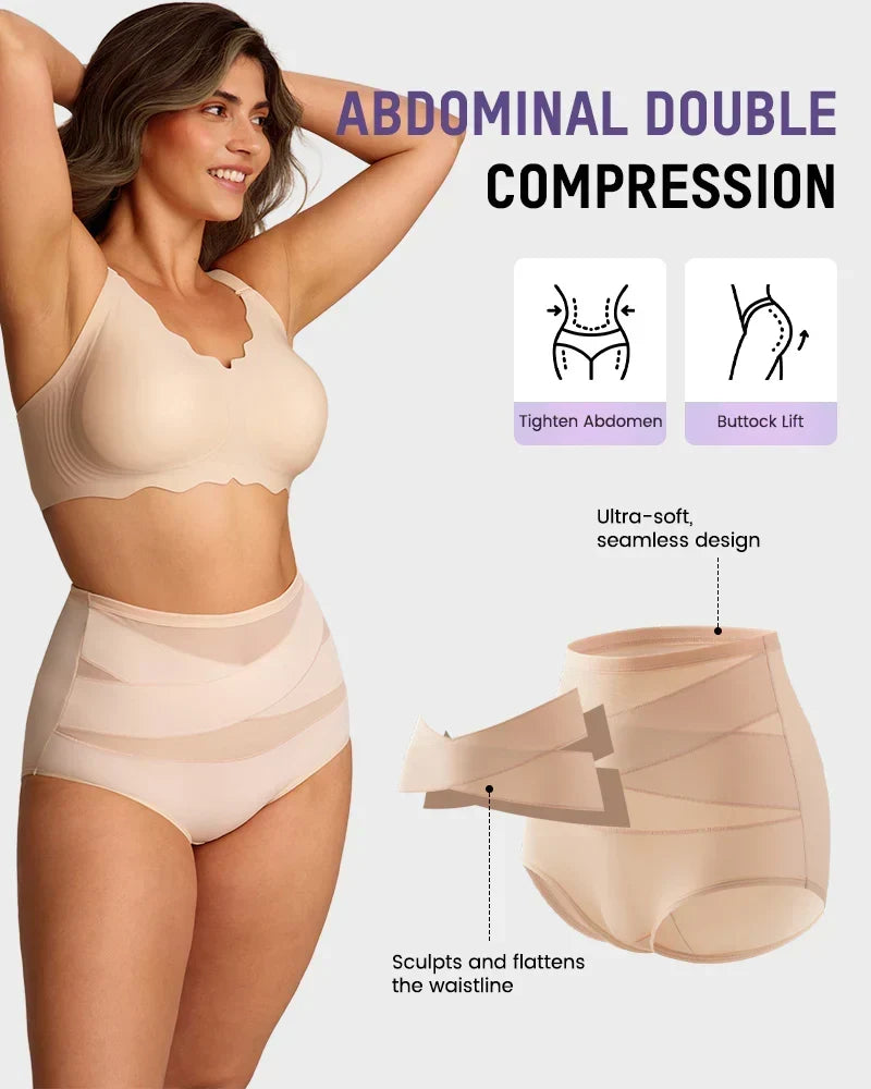 🔥🔥As low as £2.77 per item!!Limited Sale-50% OFF💕Plus-Size High-Waist Cross Tummy Control Panties