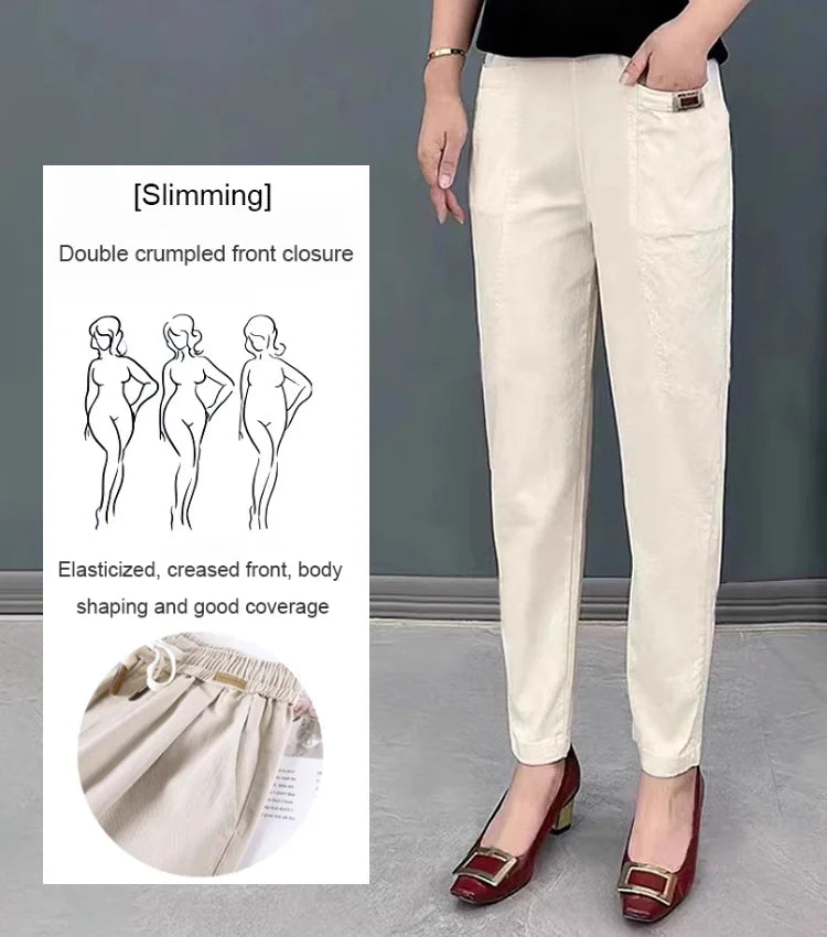 💝Women's Elastic Waist Cotton Pants✈️Buy 2 Save 10%&Free Shipping