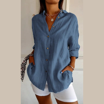 🌷Summer Sale 48% Off💝Classic Pleated Textured Single-Breasted Lapel Shirt