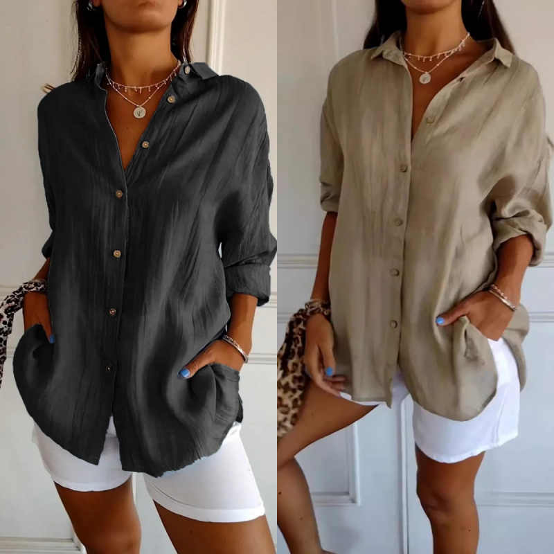 🌷Summer Sale 48% Off💝Classic Pleated Textured Single-Breasted Lapel Shirt