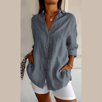 🌷Summer Sale 48% Off💝Classic Pleated Textured Single-Breasted Lapel Shirt