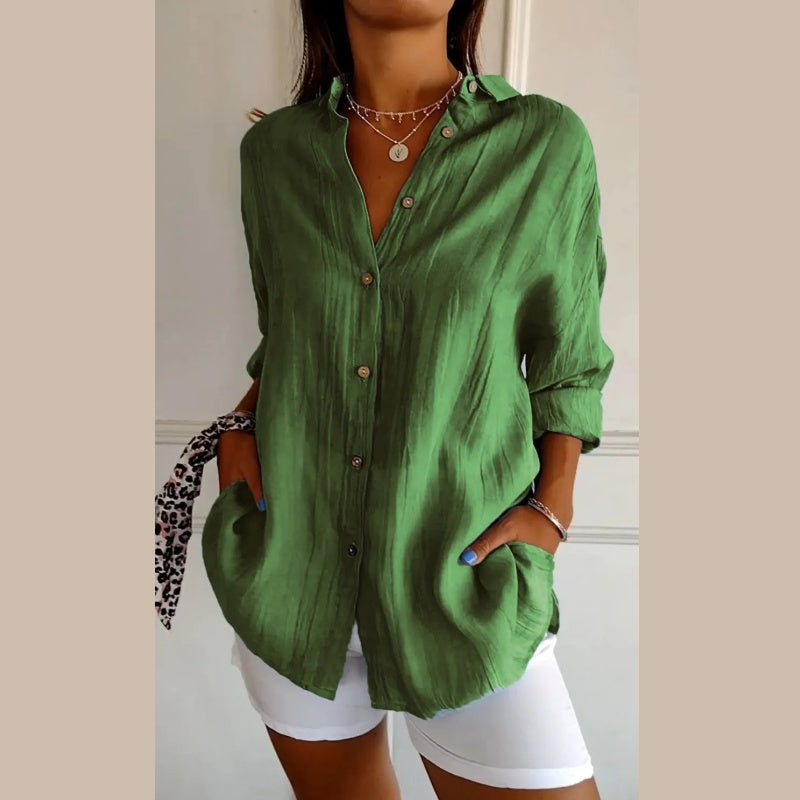 🌷Summer Sale 48% Off💝Classic Pleated Textured Single-Breasted Lapel Shirt