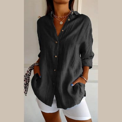 🌷Summer Sale 48% Off💝Classic Pleated Textured Single-Breasted Lapel Shirt