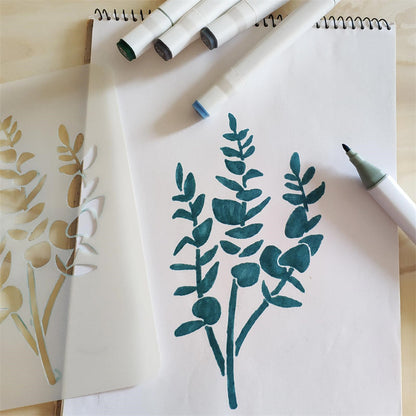 🌷✨Christmas Promotion🌿9 PCS Reusable Leaf Stencil for Painting